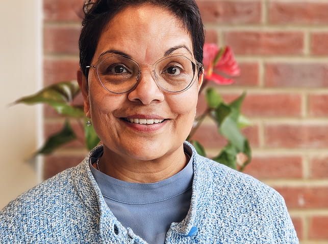Woman wearing glasses