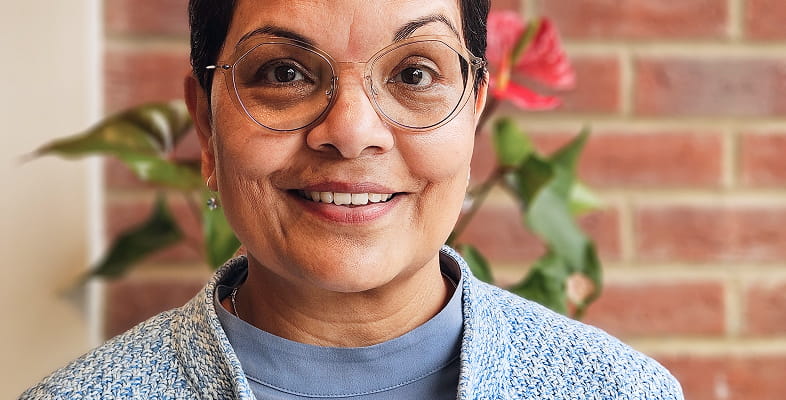 Woman wearing glasses