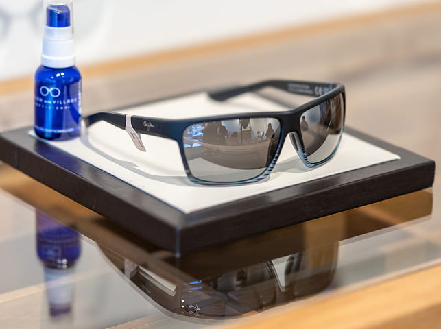 Mauijim sunglasses on table