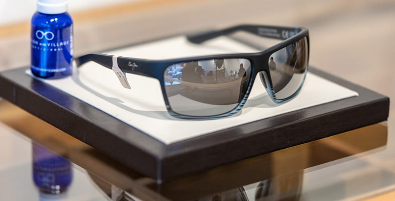 Mauijim sunglasses on table